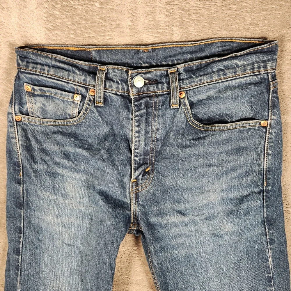 Levi's 505 Regular Fit Jeans Mens 32x30 Blue Excellent Straight Leg Denim - Picture 5 of 13
